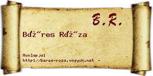 Béres Róza névjegykártya